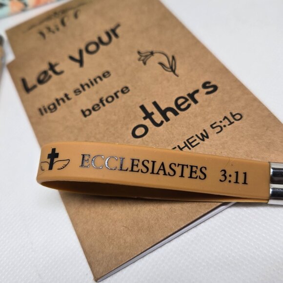NEW INSPIRATIONAL FAITH CANVAS POUCH, NOTEPAD, PEN, BOOKMARK & KEYCHAIN GIFT SET - Picture 5 of 10